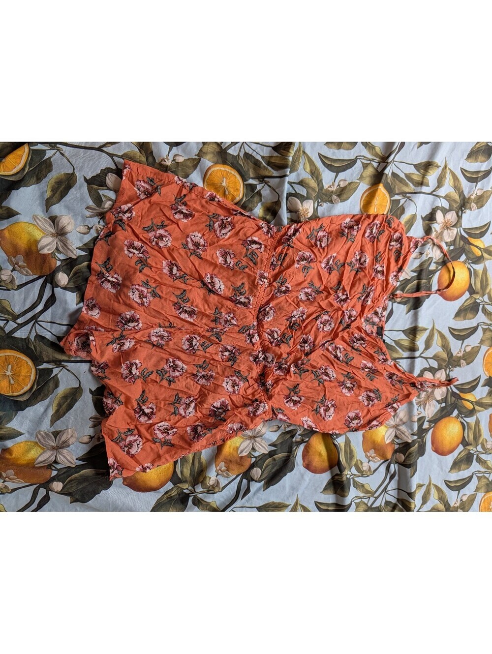 Forever 21 Women's Orange Floral Romper – Size Small